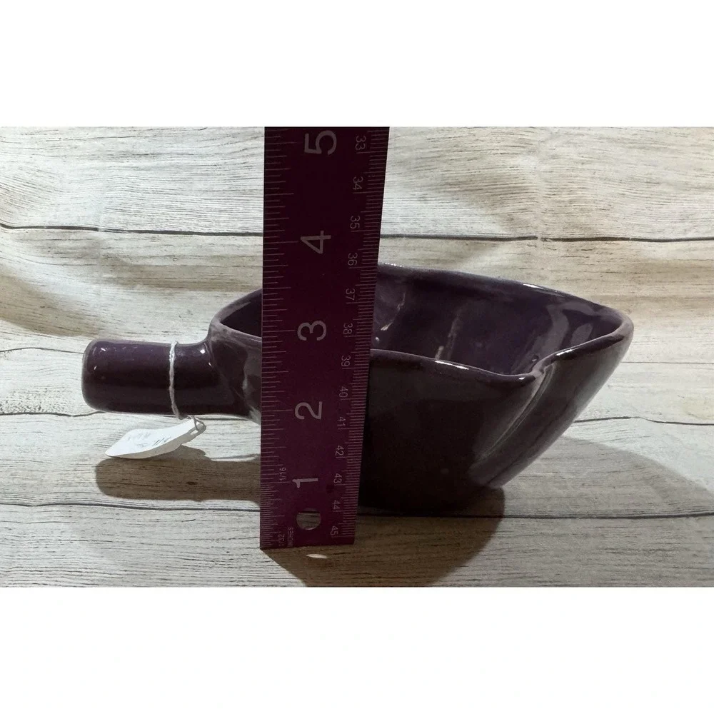 Vintage BB Bybee Pottery KY Purple Double Spout Lug Handle Gravy Bowl Handmade